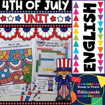 Preview of 4th of July - No-Prep Printables - Mini-Books - Flashcards & Posters (K-5th)