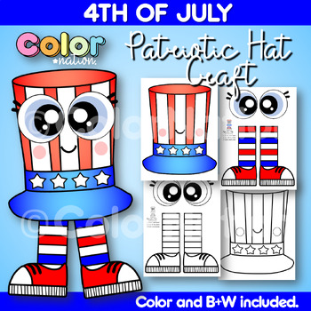 Preview of 4th of July Patriotic Hat Craft Patriotic Activities US Symbols President's Day