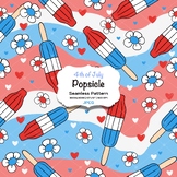 4th of July Popsicle Seamless Pattern, Independence Day, C