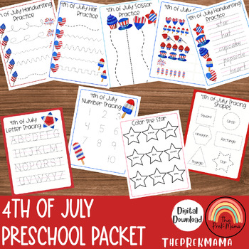 Preview of 4th of July Preschool Packet