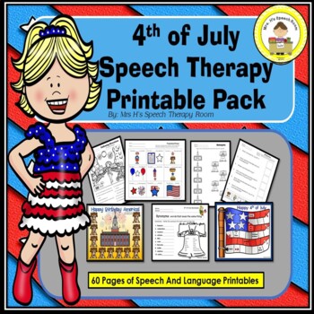 Preview of 4th of July Speech Therapy Printable Pack