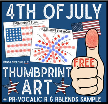 Preview of 4th of July Thumbprint ART freebie + articulation sample pages
