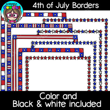 Preview of 4th of July USA Borders Clipart {Scrappin Doodles Clipart}