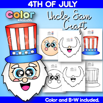 Preview of 4th of July Uncle Sam Craft Patriotic Activities US Symbols President's Day