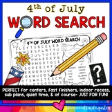 4th of July Word Search Puzzle . Literacy Centers , Sub Pl