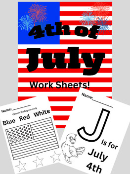 Preview of 4th of July - Work Sheets - Coloring - Creative Fun