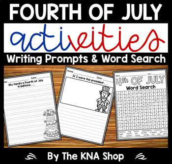 4th of July Writing Prompts & Word Search by The KNA Shop | TpT