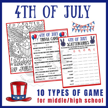 Preview of 4th of July independent work Activities Unit Sub Plans crafts early finishers