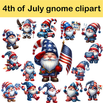 Preview of 4th of July gnome clipart