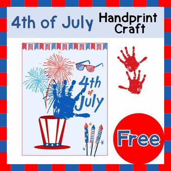 Preview of 4th of july craft Patriotic Handprint Craft Activity / Memorial Day Free