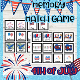 4th of July printable games, memory match game, printable 