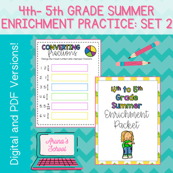 Preview of 4th to 5th Grade Summer Enrichment: Set 3