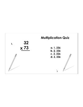 Preview of 4th/5th Grade ActivInspire 5 question assessment 4.NBT.B.5 (Multiplication)