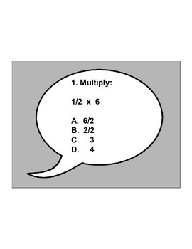 Preview of 4th/5th Grade ActivInspire 5 question assessment 4.NF.B.4 (Multiply Fractions)