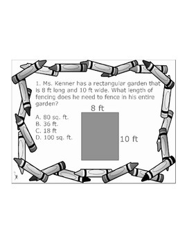 Preview of 4th/5th Grade ActivInspire 6 question assessment Area/Perimeter 4.MD.A.3