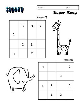 Tripod Sudoku Puzzles 4x4 Graphic by Store · Creative Fabrica