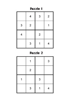 4x4 Sudoku Puzzles Teaching Kit Smart Learning Resources | TPT