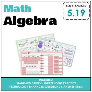 Preview of 5.19 VA SOL - Math Review TEI Grade 5 Algebra Variable expression and equations