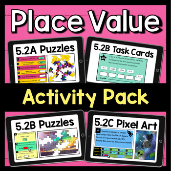 Preview of TEKS 5.2A ★ 5.2B ★ 5.2C ★ Place Value Activities Bundle ✩ Print & Digital