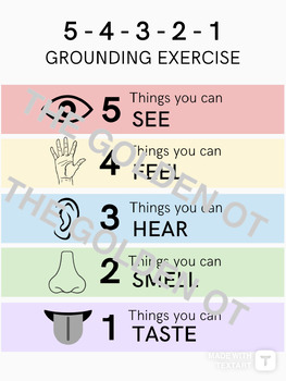 Preview of 5-4-3-2-1 Grounding Exercise Handout
