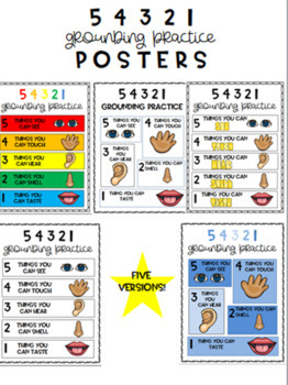 5 4 3 2 1 Grounding Posters By Selteacher Teachers Pay Teachers