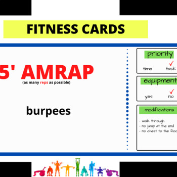 Preview of 5/6/7-min Fitness Workout Cards - Single Exercise / Task Oriented / Body Weight