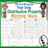 Distributive Property Morning Work Entire Year  (Back to School)