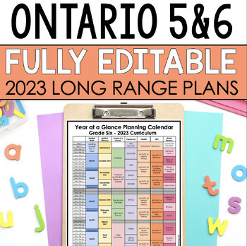Preview of 5/6 Long Range Plans Bundle | Ontario 2023 Curriculum | Fully Editable