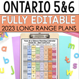 5/6 Long Range Plans Bundle | Ontario 2023 Curriculum | Fu
