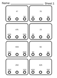 5 AimsWeb Whole-Number Comparison Triads Worksheets. Grade
