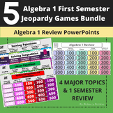 5 Algebra 1 First Semester Review Games / Jeopardy Style P