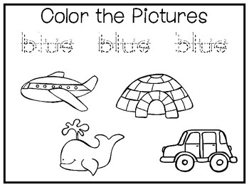 5 All About The Color Blue No Prep Tracing Preschool Worksheets And Activities