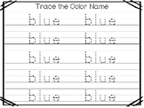 5 All About the Color Blue No Prep Tracing Preschool Works