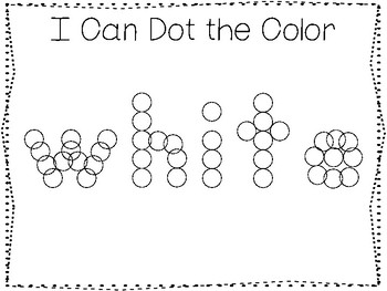 5 All About the Color White No Prep Tracing Preschool Worksheets and