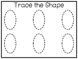5 All About the Shape Oval No Prep Tracing Preschool Works