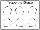 5 All About the Shape Pentagon No Prep Tracing Worksheets 