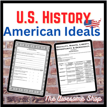 Preview of 5 American Ideals U.S. History* for Middle & High School Research Poster Project