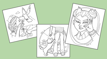 Preview of 5 American Sign Language Coloring Pages: Animals!