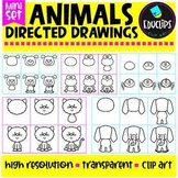 5 Animal Themed Directed Drawings | Step-by-Step CLIPART {