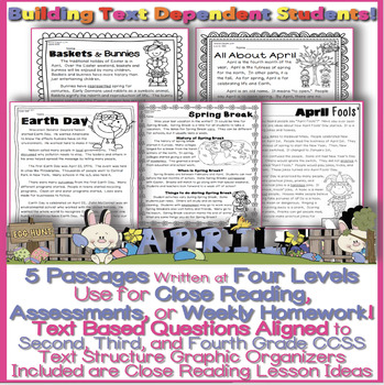Preview of Earth Day & More Close Reading Info Text EXCELLENT PASSAGES CCSS aligned