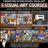 Preview of 5 Art Curriculums: 2D Art: Middle, High School Art, Drawing: Painting + Digital