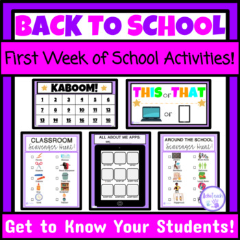 Back to School Activities, First Week of School