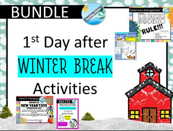 Preview of BUNDLE - 5 Back to school after WINTER BREAK lessons and games - NO PREP