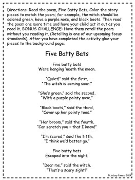 5 Batty Bats - Retell and Number Sense Fun by Lindsey Powers | TPT