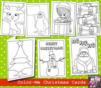 free printable christmas cards for kids to color