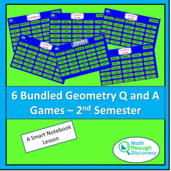 Preview of 6 Bundled Geometry Q and A Games - 2nd Semester