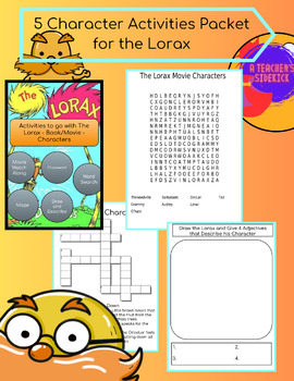 Preview of 5 Character Activities Packet for the Lorax