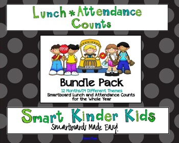 Preview of 5 Choice Lunch Count and Attendance Bundle for Entire Year on Smartboard