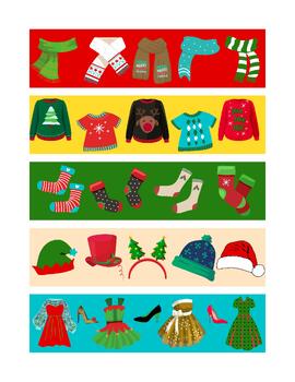 Preview of 5 Christmas Clothes Bookmarks 300 dpi