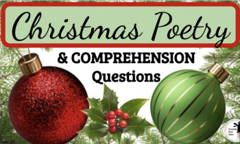 Preview of 5 Christmas Poems with Comprehension Questions - Slideshow or Printable